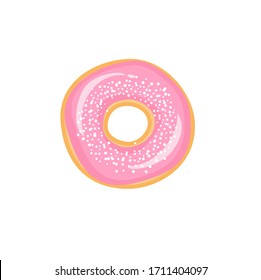 Vektorillustration eines rosafarbenen Donuts in Pulverzucker.