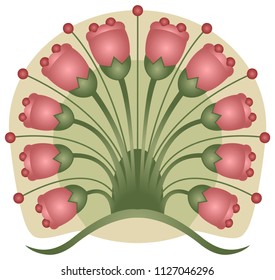 vector image pink flower in modern style