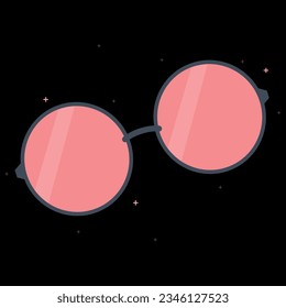Vektorbild einer rosafarbenen Brille.