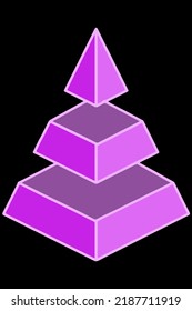 
Vector image of a pink pyramid on a black background
