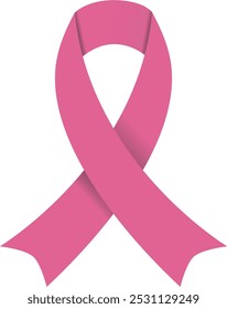 vector image of pink ribbon on transparent background