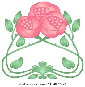 vector image – pink rose flower in modern style