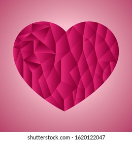 
Vector image of a pink textured heart. Valentine to Valentine's Day.