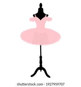 vector image of a pink tutu on a tailor's dummy
