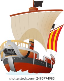 vector image of a pirate ship
