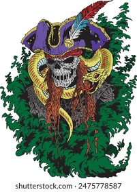 Vector image of a pirate skull