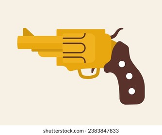 Vektorbild einer Pistolenumdrehungswaffe. Farbige Illustration zum Thema Wilder Westen für Poster und Drucke. Zeichnung rückwärts.