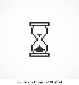 Vector image of a pixelated hourglass icon.