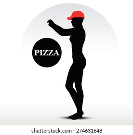 Vector Image - Pizza Delivery Person isolated on white background
