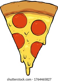 Vector image of pizza as fast food