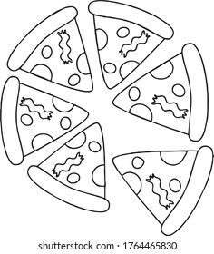 Vector image of pizza as fast food