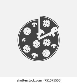 Vector image  pizza. Fast Food. Pizza's slice. 