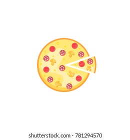 vector image of pizza on white background