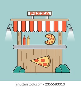 Vector image of pizza shop