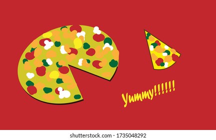 Vector image of pizza slice.