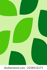 vector image of a plain leaf pattern in dark and light green colors