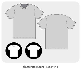 Vector image of plain sport T-shirt. Can used as template for presenting or displaying t-shirt designs.
