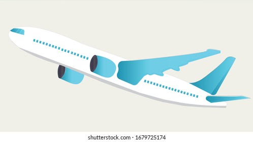 Vector image of a plane. Clear. Simple. Travel. Journey