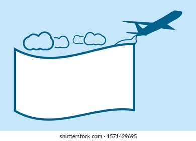 vector image of a plane with space for advertising