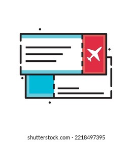 vector image plane tickets icon with white background