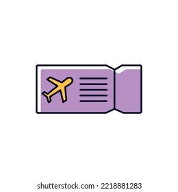 vector image plane tickets icon with white background