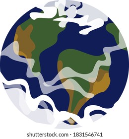 vector image of planet earth on transparent background