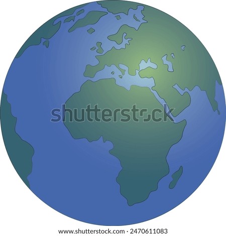 Vector image of planet Earth, showing Africa, Europe and a fragment of Asia.