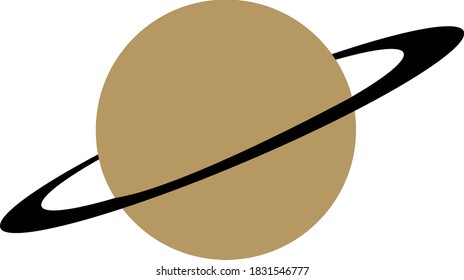 vector image of a planet with a ring on a transparent background