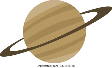 vector image of planet saturn on transparent background