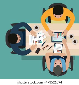 Vector image of planning session of cowokers