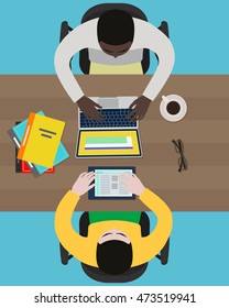 Vector image of planning session at work