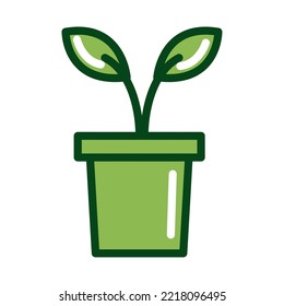 vector image plant icon green color with white background