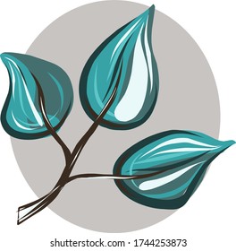 Vector image of a plant twig. Isolated objects.