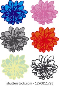 vector image of plants of different colors
