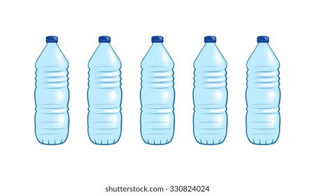 Vector image of plastic water bottles