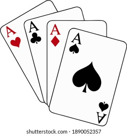 Vector image of playing cards, namely the aces