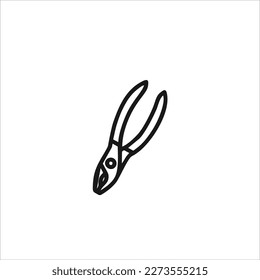 Imagen vectorial de alicates, coloreada con fondo blanco y negro.
