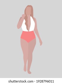 vector image of plus size woman