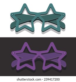 Vector image points in the form of stars in retro style