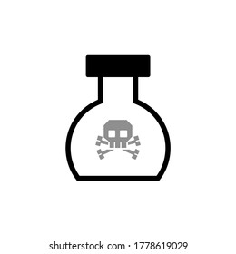 Vector image. Poison icon. Picture of a jar with a skull.