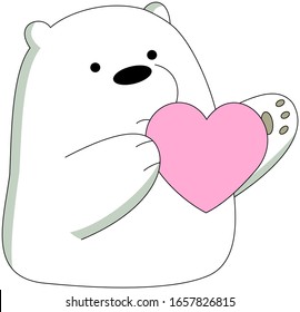Vektorillustration eines Eisbären mit Herz
