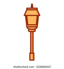 vector image of poles with light lamps inside with white background