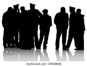 Vector image of police in form of protective