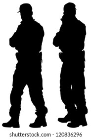 Vector image of police in form of protective