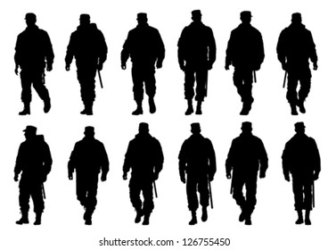 Vector image of police in form of protective