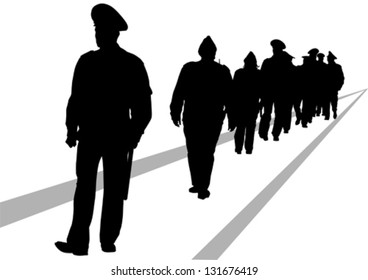Vector image of police in form of protective