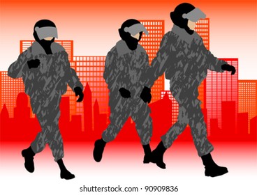 Vektorbild der Polizei in Form von Schutzschutz