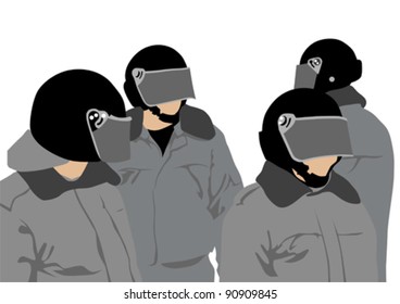 Imagen vectorial de la policía en forma de protección