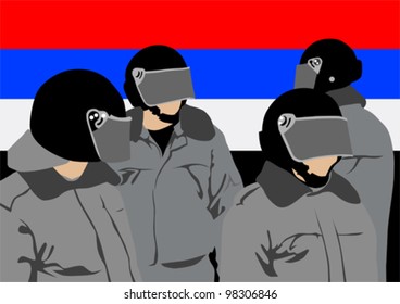 Imagen vectorial de la policía en forma de protección