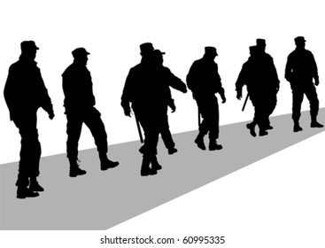 Vector image of police on street during
